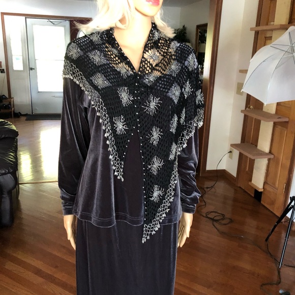 One of a Kind beaded Scarf - Picture 3 of 6